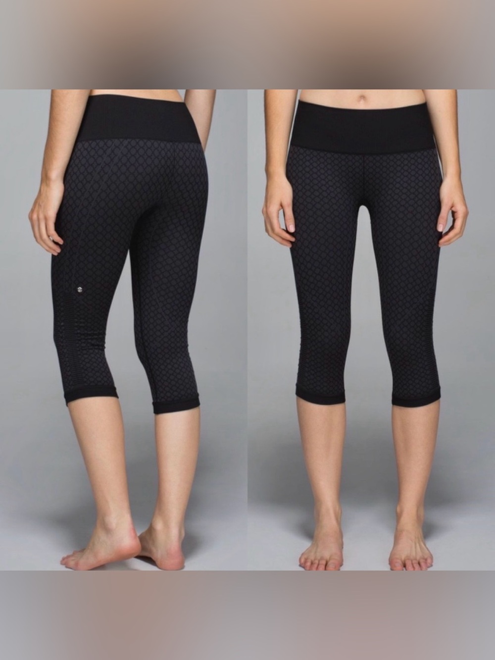 Lululemon Geometric Pattern Capri Leggings Size 8 - Picture 4 of 5